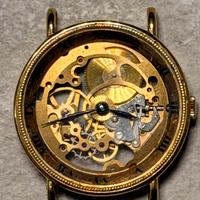 Orologio scheletrato laminato  oro carica manuale