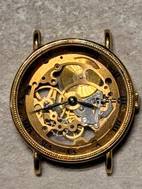 Orologio scheletrato laminato  oro carica manuale