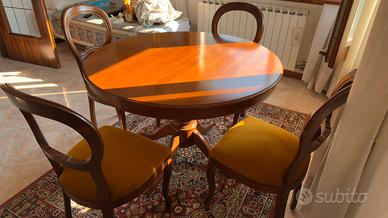 Tavolo rotondo allungabile con 4 sedie, perfetto
