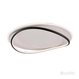 Plafoniera Moderna Cairns Plastica Nero-Bianco Led