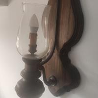 3 Lampade a muro vintage con portalampada in vetro