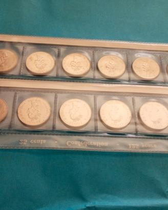Coll. completa 12 monete 25 cent. Canada 1992
