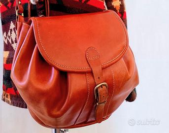 Maxi secchiello in cuoio marrone