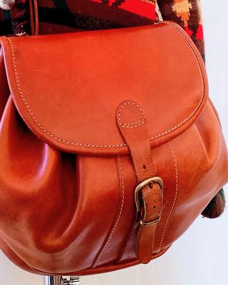 Maxi secchiello in cuoio marrone