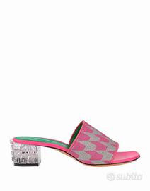 Sandali con tacco, in maglia, rosa, Marni, n.37,5