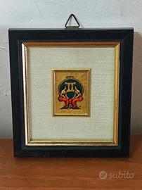 Quadretto vintage con foglia d'oro