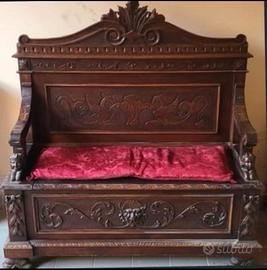 Cassapanca con spalliera periodo 800