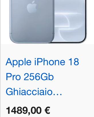 Iphone 18 pro 256 ghiaccio