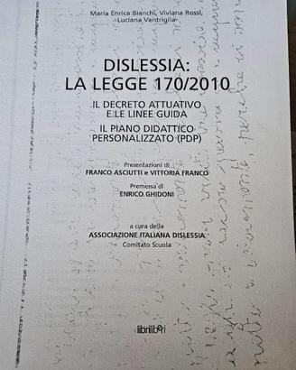 Libro Dislessia la legge 170 del 2010
