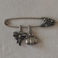 Spilla da balia gioiello argento charms ciondoli