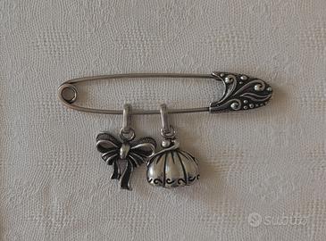 Spilla da balia gioiello argento charms ciondoli