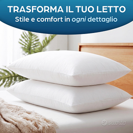 Flowen Cuscini Letto Coppia di Guanciali 50x80 per