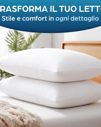 Flowen Cuscini Letto Coppia di Guanciali 50x80 per