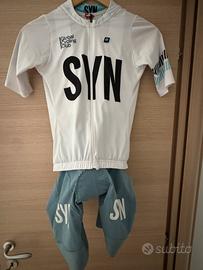 Completo donna Ciclismo Syn bianco/azzurro