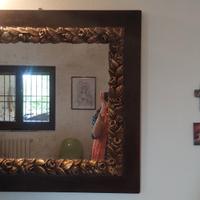 Specchio in legno e foglia d' oro 