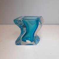 Vaso in vetro di Murano azzurro