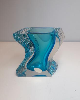 Vaso in vetro di Murano azzurro