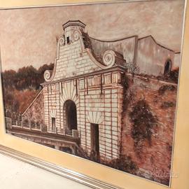 DIPINTO A OLIO SU TELA "PORTA AQUILEIA PALMANOVA"