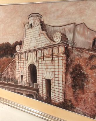 DIPINTO A OLIO SU TELA "PORTA AQUILEIA PALMANOVA"