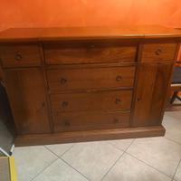 comò con comodini in legno massello 