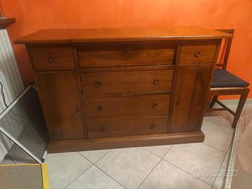 comò con comodini in legno massello 