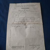Antico telegramma di stazione militare anno 1889