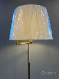 Lampada terra oro braccio snodo + paralume