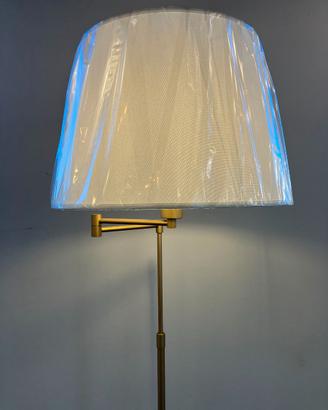 Lampada terra oro braccio snodo + paralume