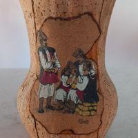 Vaso artigianale sardo in sughero e terracotta