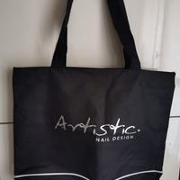 Shopping bag/borsa da spiaggia in tela nera