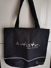 Shopping bag/borsa da spiaggia in tela nera