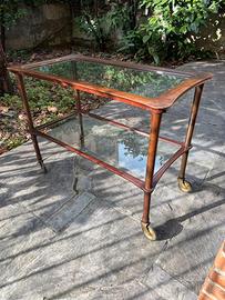 Carrello bar porta vivante vintage design vetro