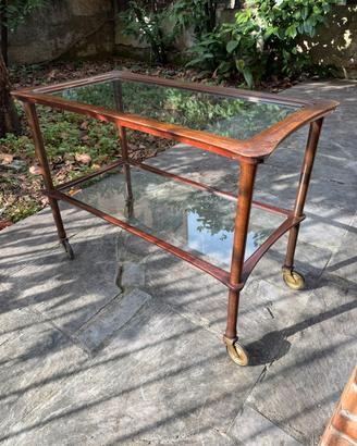 Carrello bar porta vivante vintage design vetro