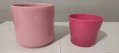 Set 2 vasi tondi in ceramica nuovi