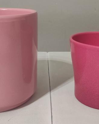 Set 2 vasi tondi in ceramica nuovi