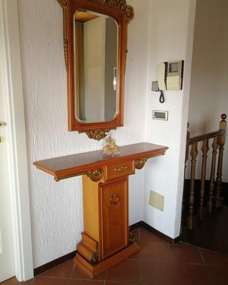 Console per ingresso e specchio vintage anni '70