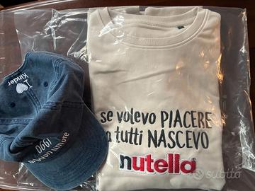 Set felpa Nutella garzata taglia M e cappellino
