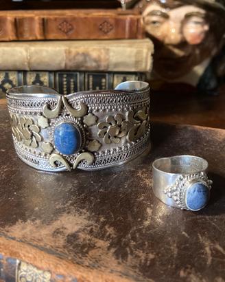 Bracciale e anello etnico arg.925