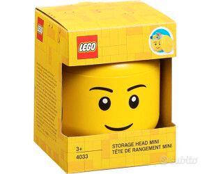 Lego testa contenitore con volto maschile piccola