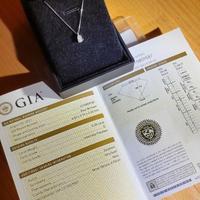 Collana oro bianco 18k con Diamante D-IF 0.30ct