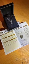 Collana oro bianco 18k con Diamante D-IF 0.30ct