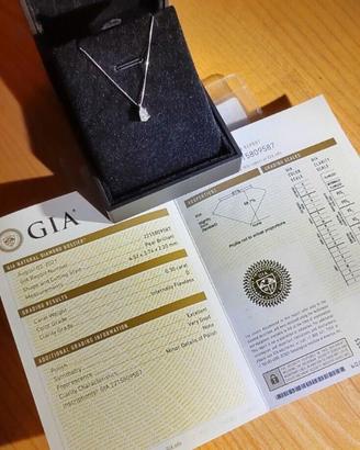 Collana oro bianco 18k con Diamante D-IF 0.30ct