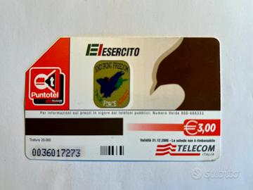 Scheda telefonica usata Telecom, EI Enduring Freed