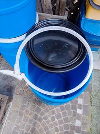 bidone blu 120 LT coperchio con guarnizione 