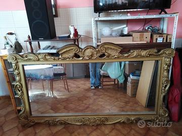 Specchio enorme intarsiato artistico 