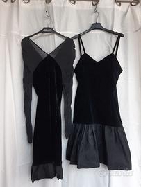 No brand: n. 2 vestiti simil velluto, colore nero,