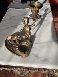 Candelabro antico di bronzo particolare unico