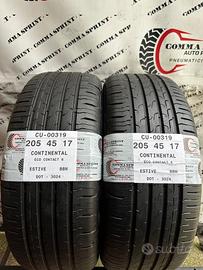 2 PNEUMATICI 205/45 R17 CONTINENTAL ESTIVE KM0