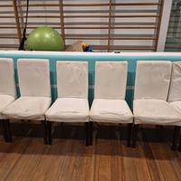 Set di 6 sedie IKEA Bergmund con fodera bianca