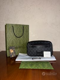 Marsupio Gucci Nero con Tracolla Blu/Rossa - Nuovo